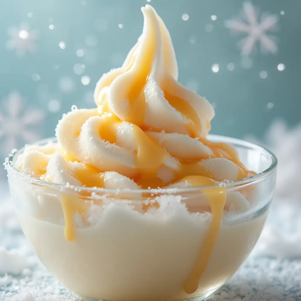 snow ice cream with condensed milk